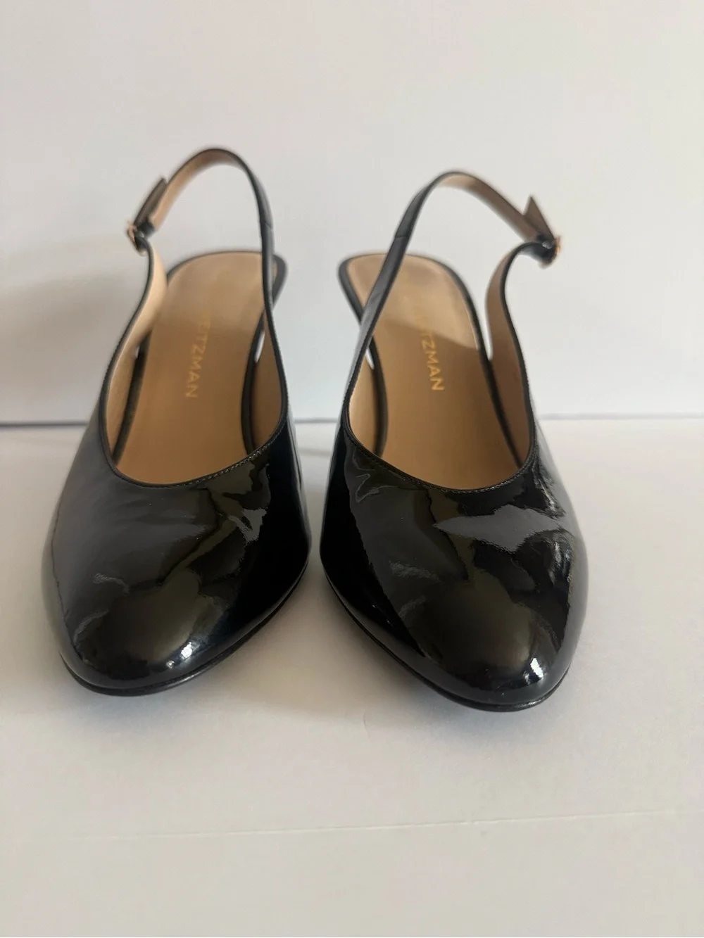 Stuart Weitzman Black Patent Slingback Pumps size 8.5